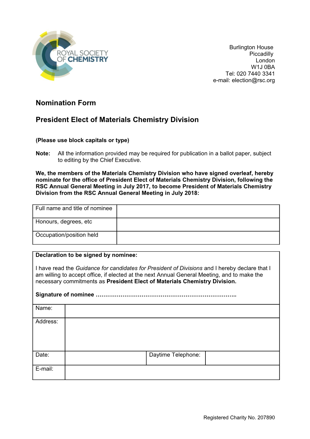 The Royal Society of Chemistry