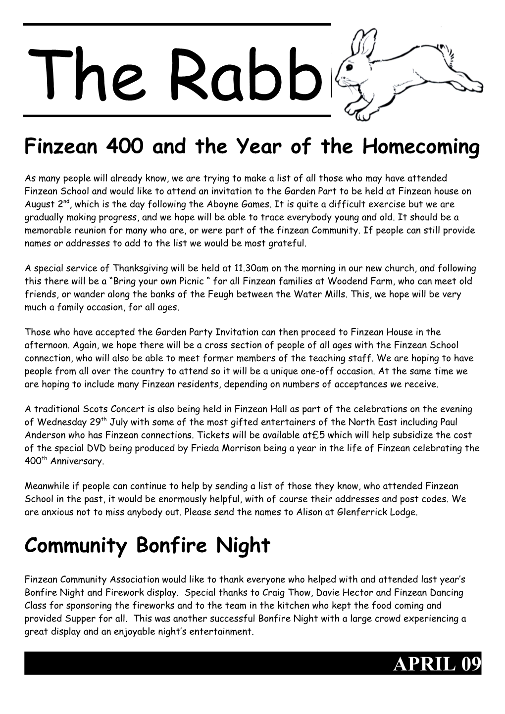 Finzean 400 and the Year of the Homecoming