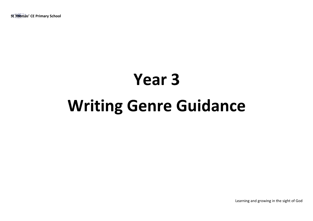 Writing Genre Guidance