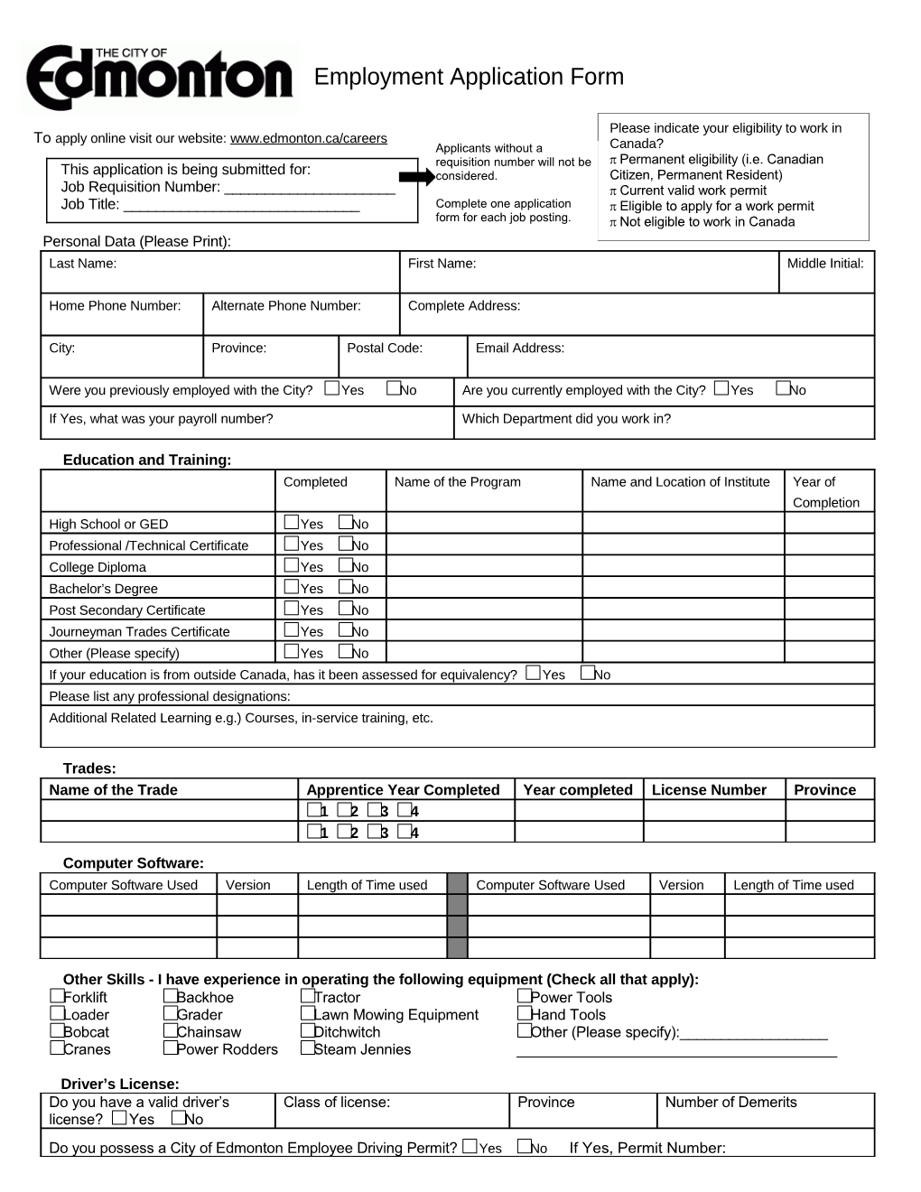 Employment Application Form s7