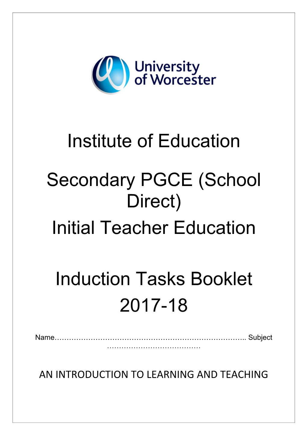 Secondary PGCE (School Direct)