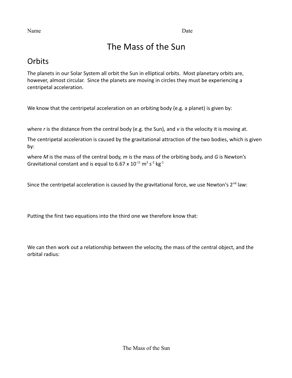 The Mass of the Sun