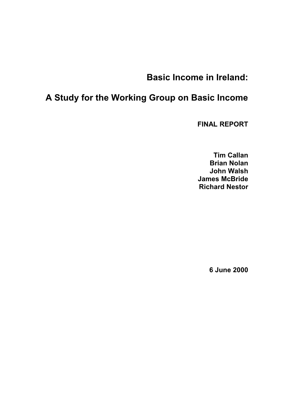 Basic Income in Ireland