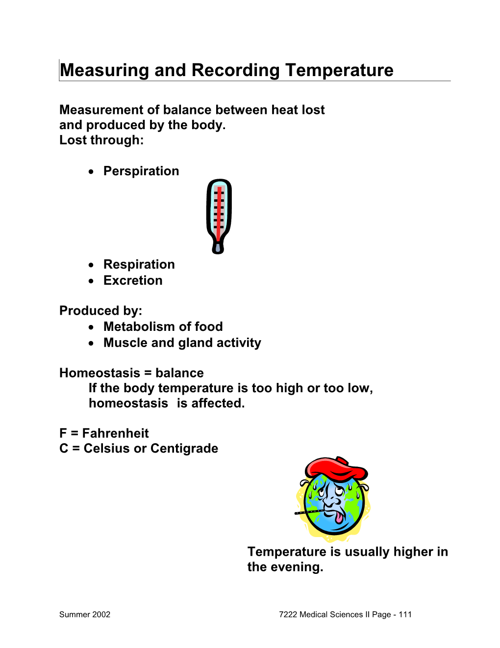 Measuring and Recording Temperature