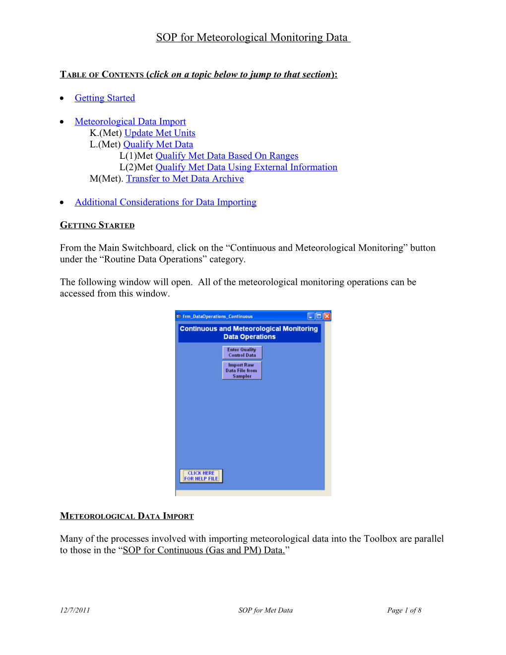 Help for Importing External Data from Analyzer Into Ozone Database