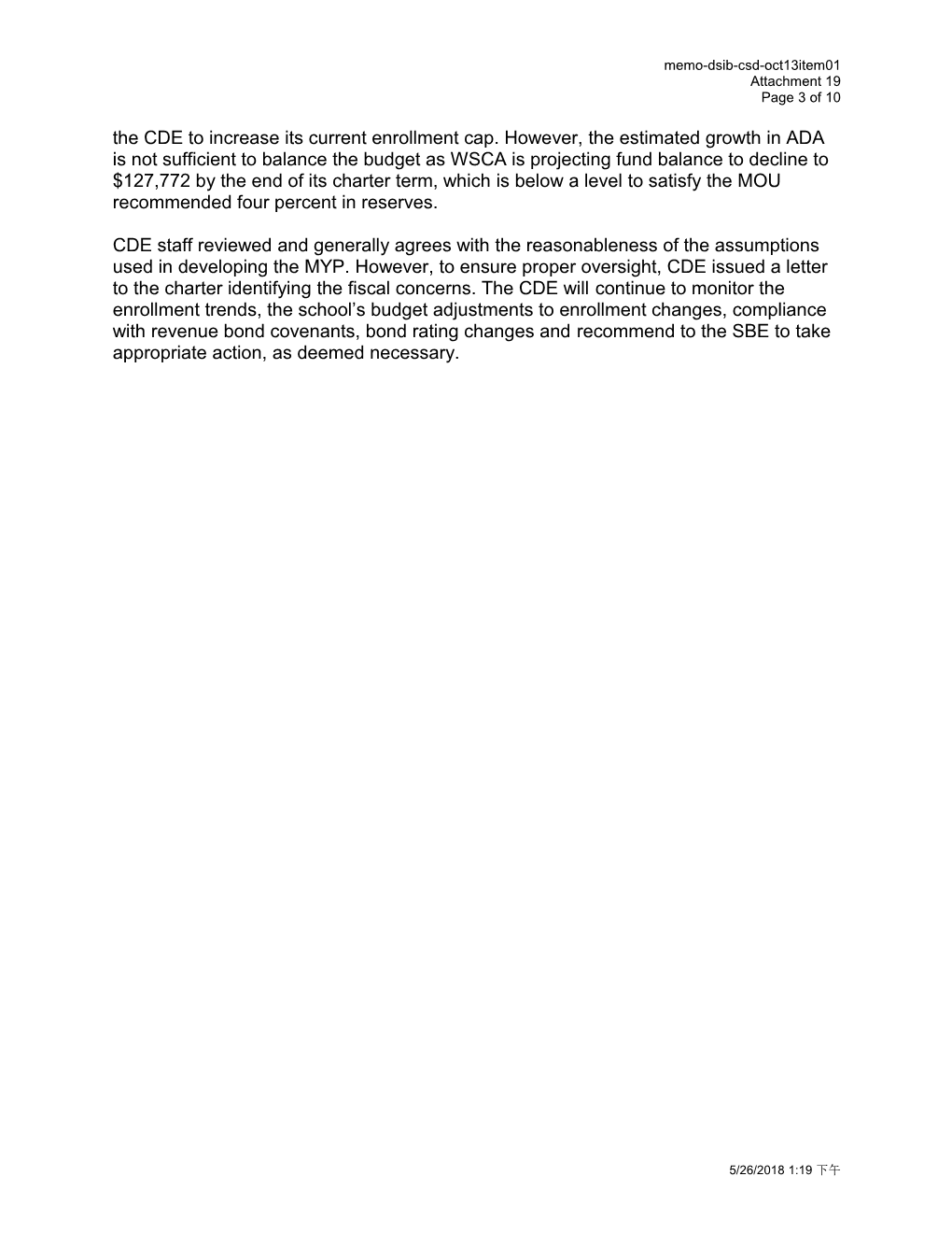 October 2013 Memorandum DSIB Item 1 Attachment 19 - Information Memorandum (CA State Board