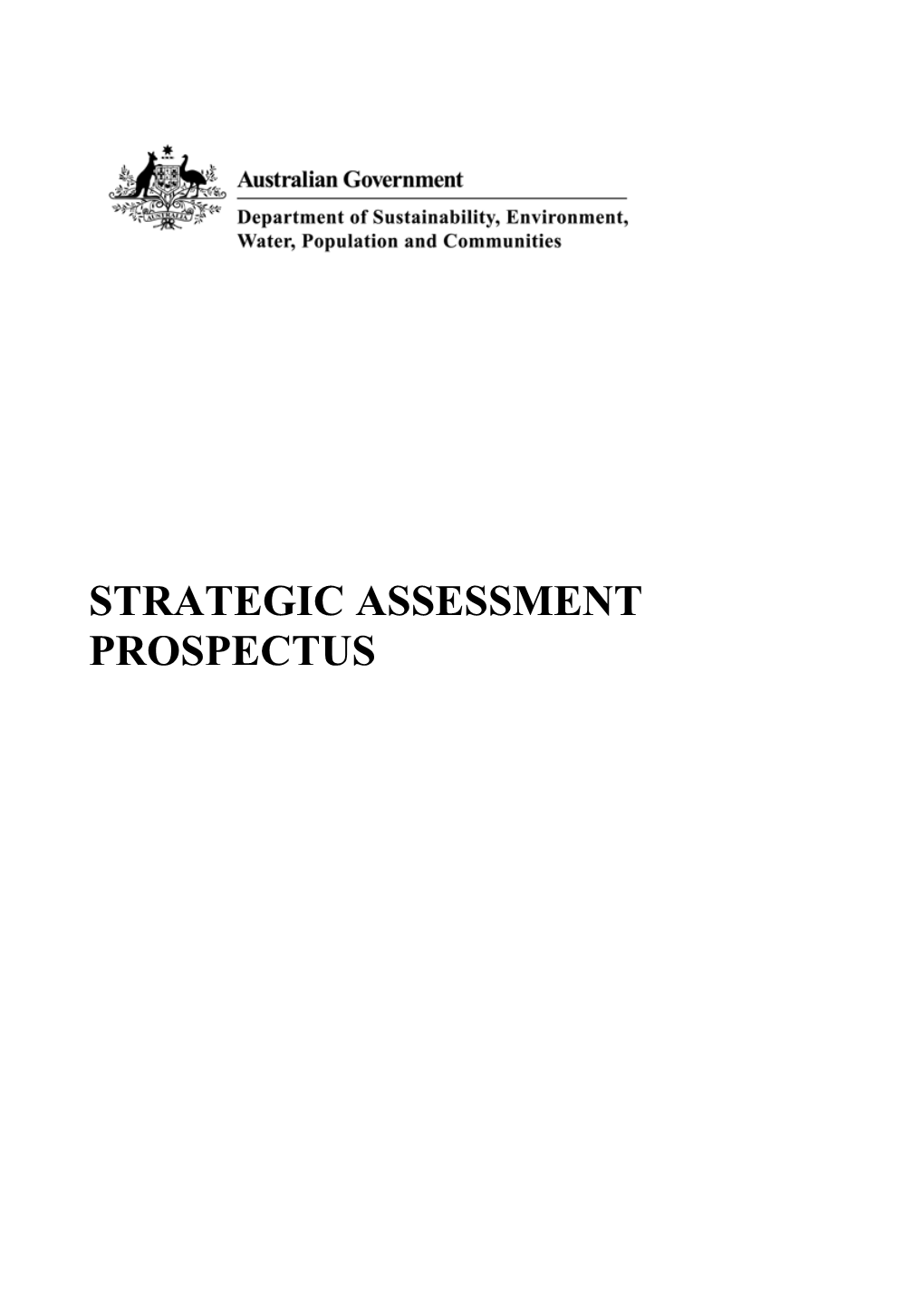 Strategic Assessment Prospectus