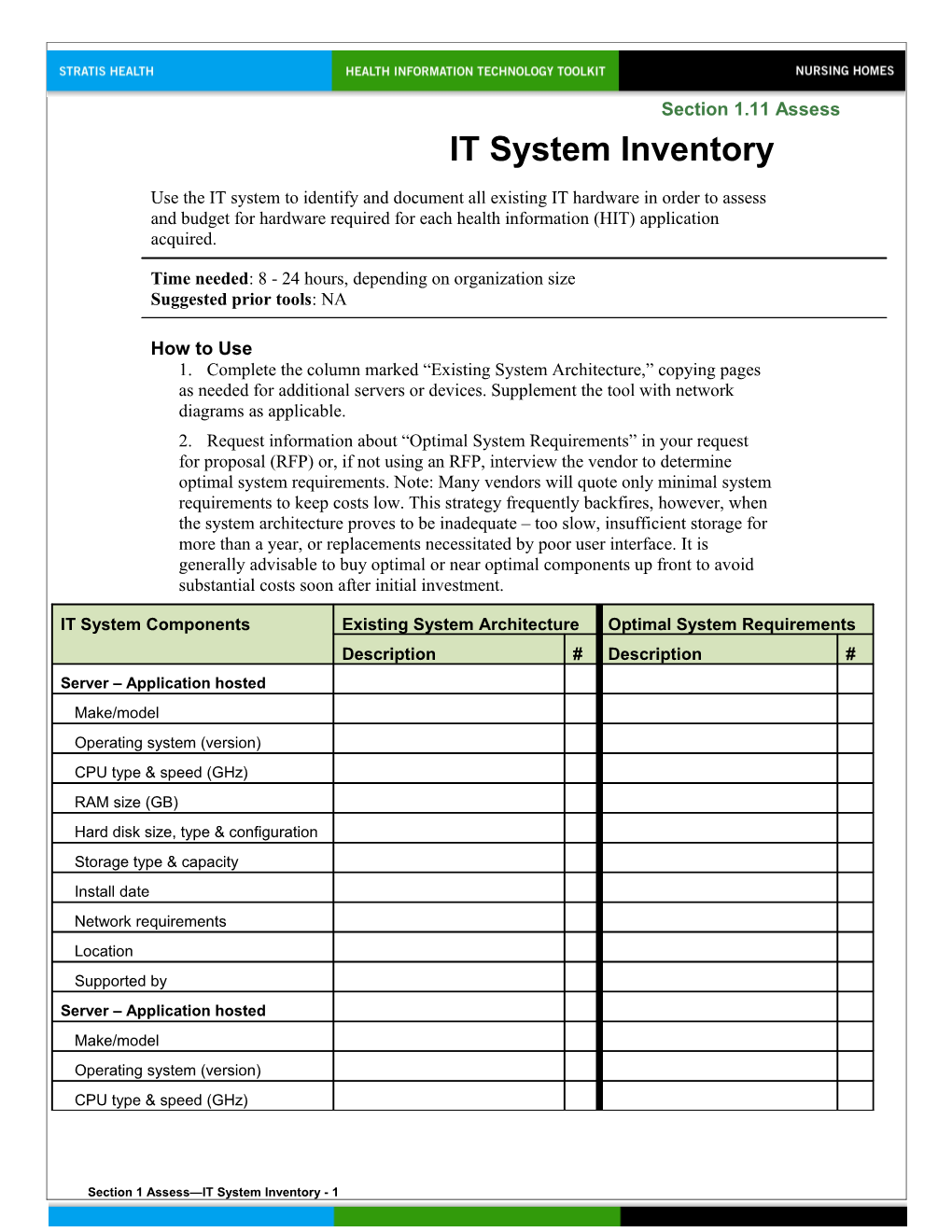 1 IT System Inventory