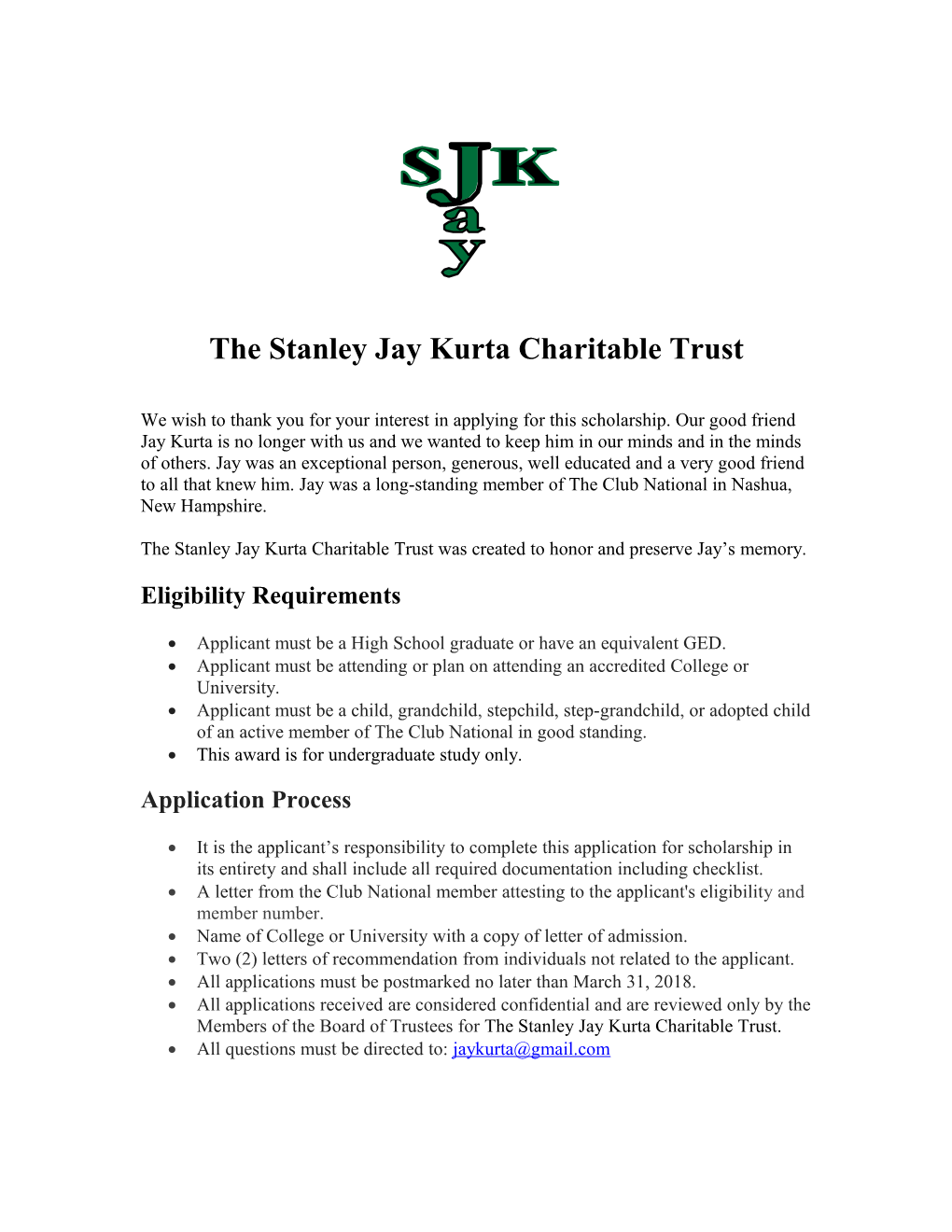 The Stanley Jay Kurta Charitable Trust
