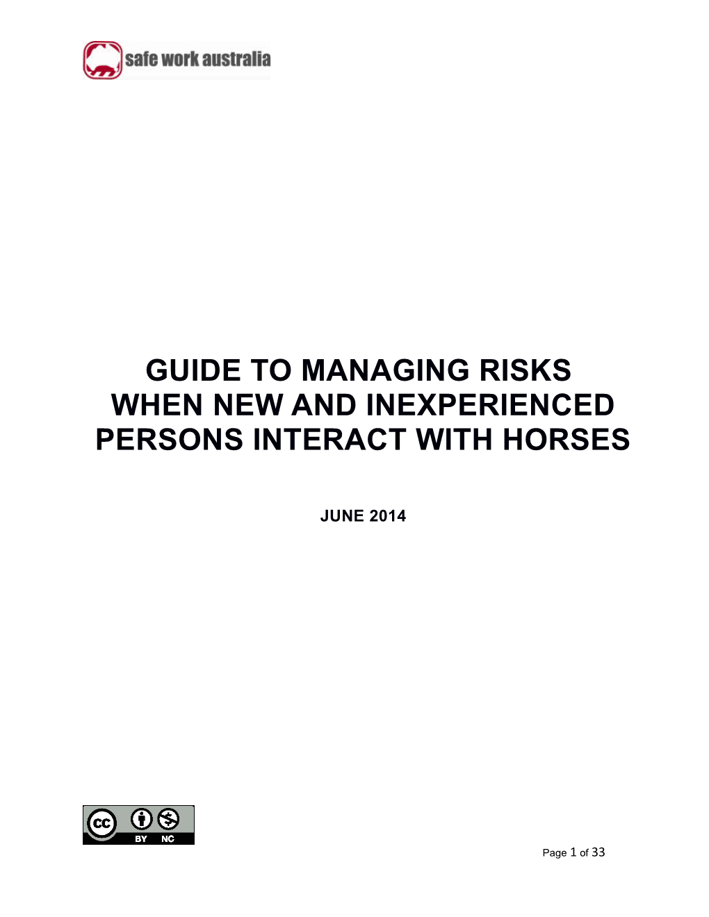 Guide to Managing Risks When New and Inexperienced Persons Interact with Horses