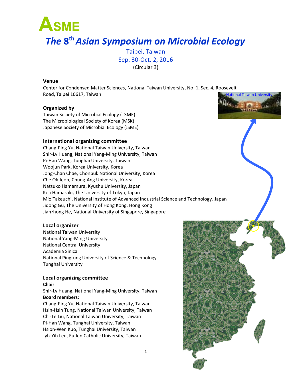 The 2016 Asian Symposium on Microbial Ecology