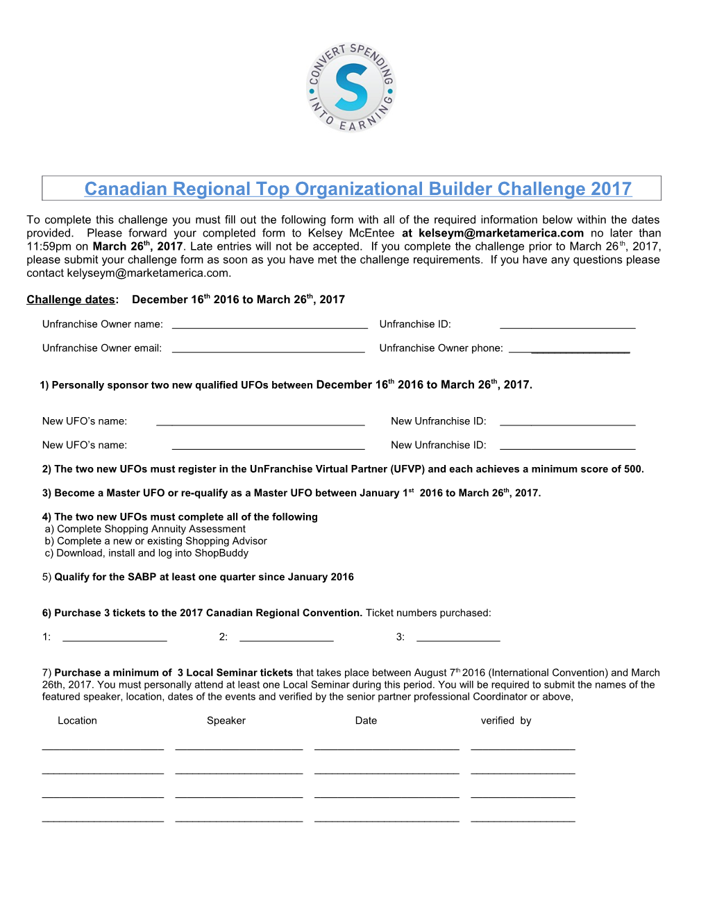 Canadian Regional Top Organizational Builder Challenge 2017