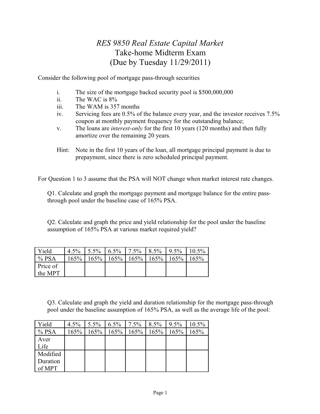 Take-Home Midterm Exam