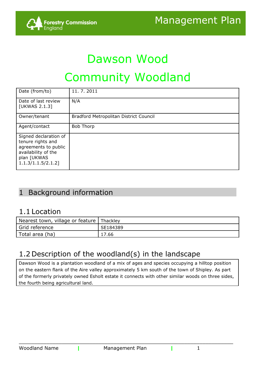 Woodland Management Plan s1