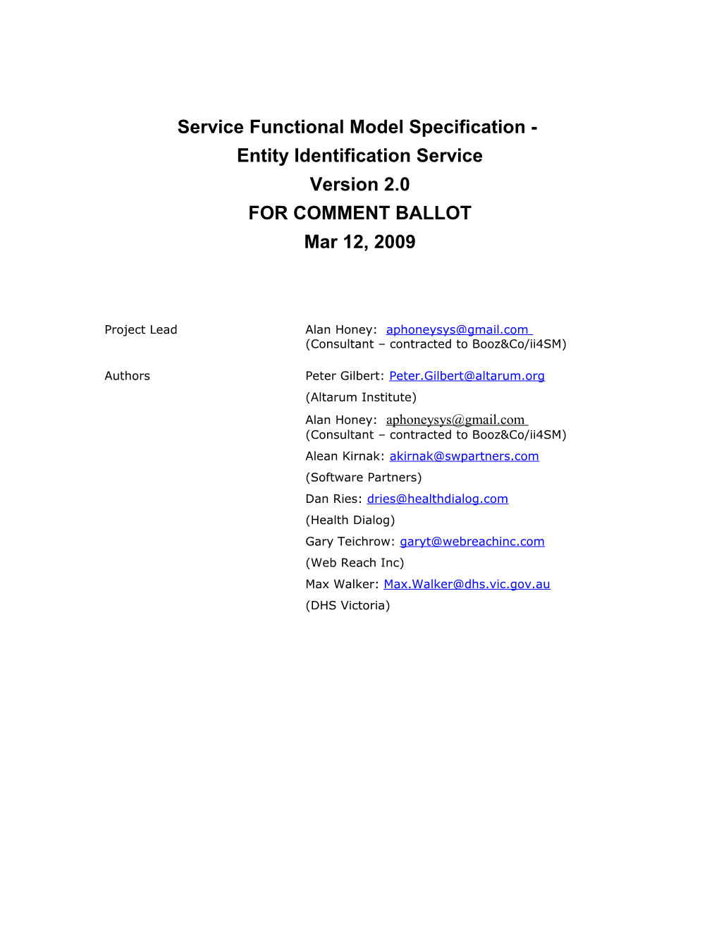 Service Functional Model Style Guide