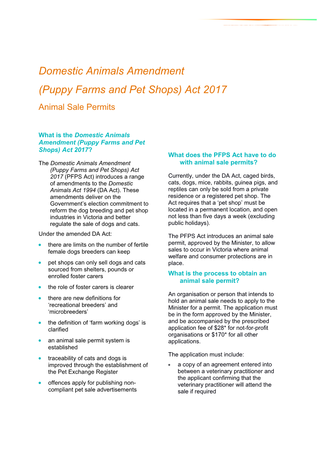 What Is the Domestic Animals Amendment (Puppy Farms and Pet Shops) Act 2017?