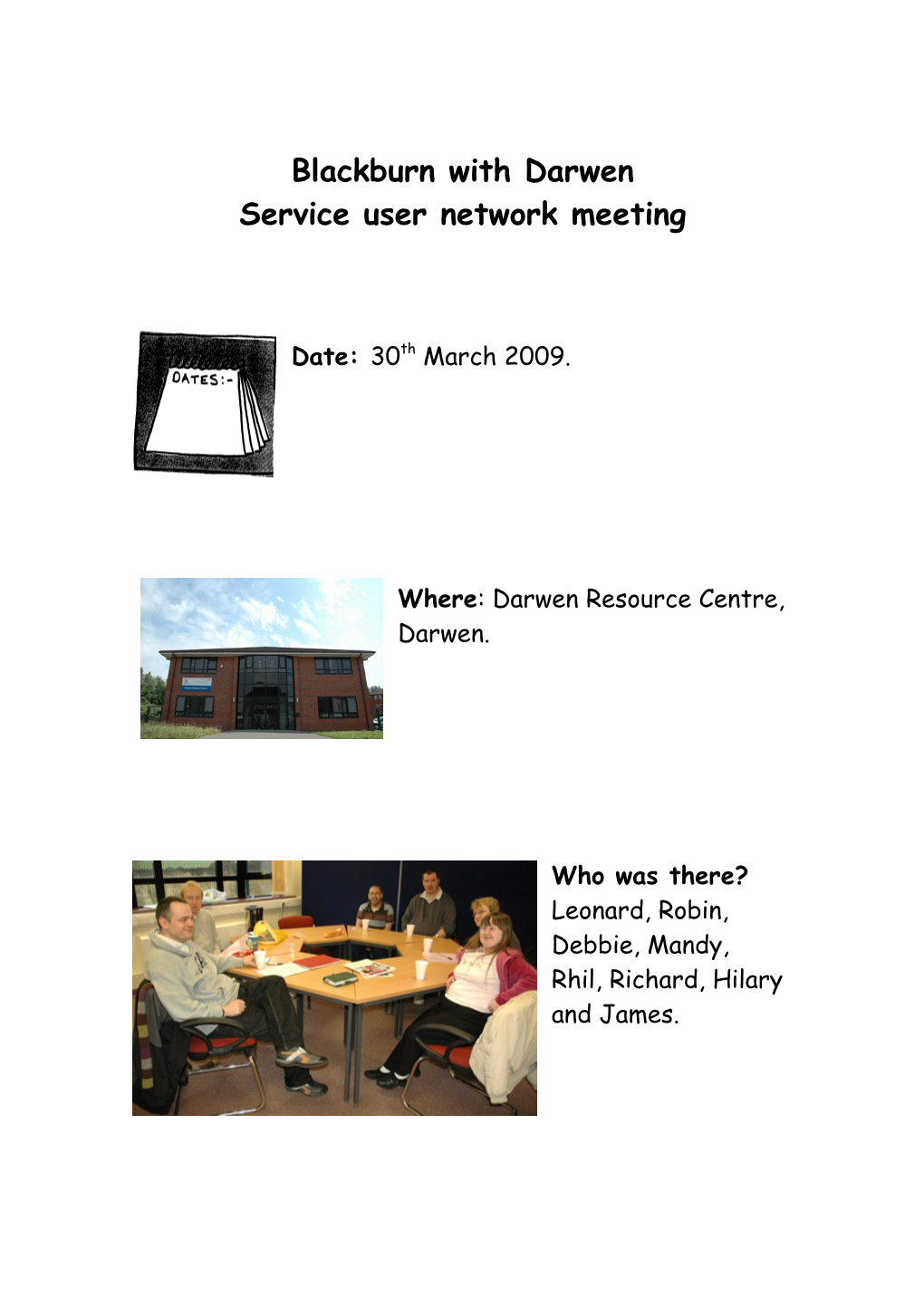 Blackburn Service Users Network Meeting