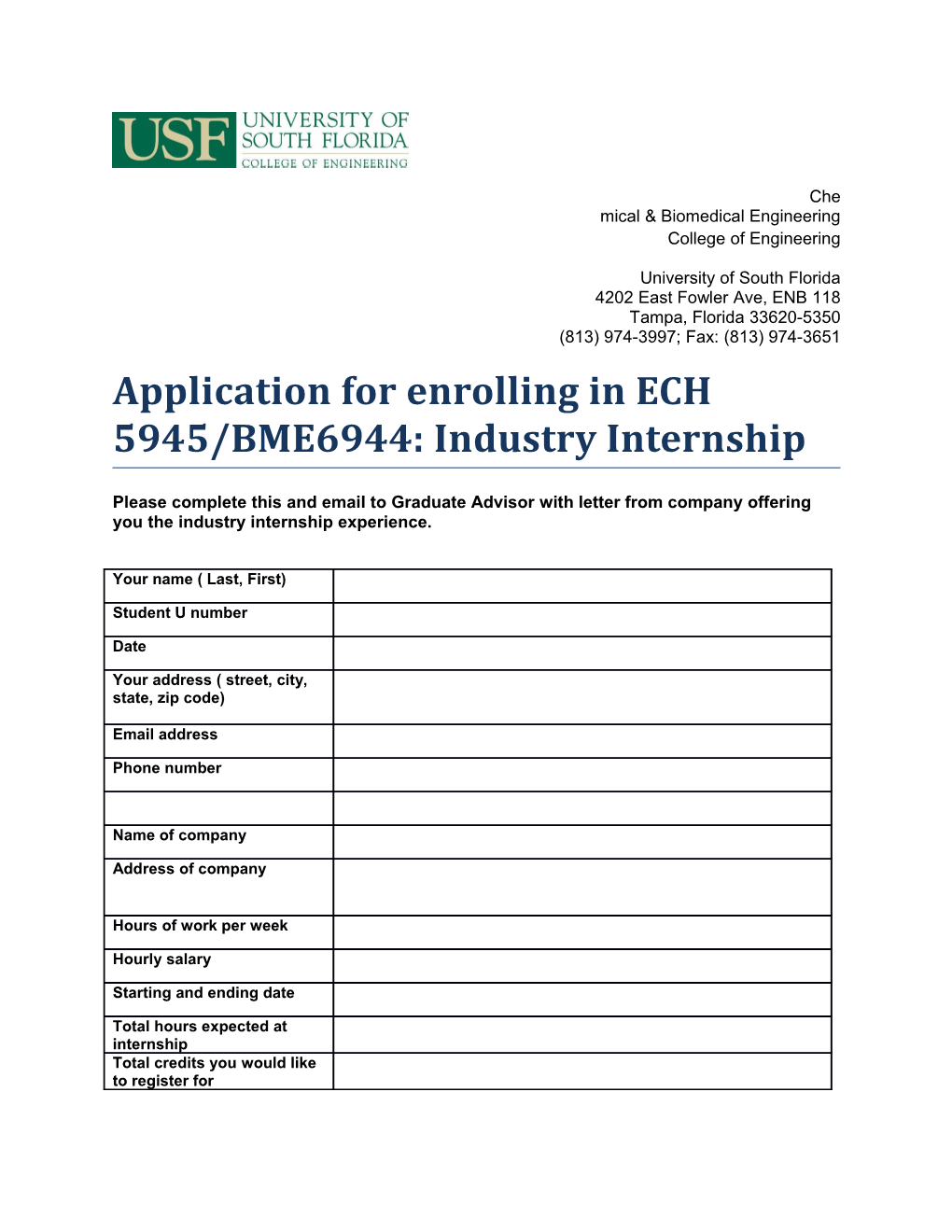 Chemical & Biomedical Engineering