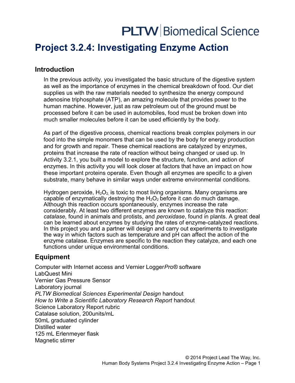 Project 3.2.4: Investigating Enzyme Action s1