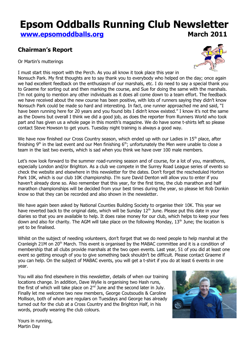 Epsom Oddballs Running Club Newsletter