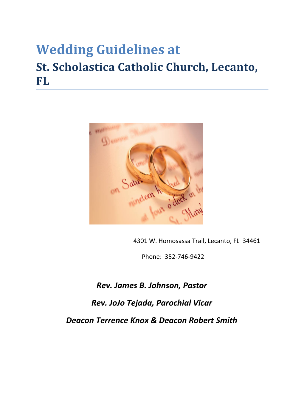 Wedding Guidelines At