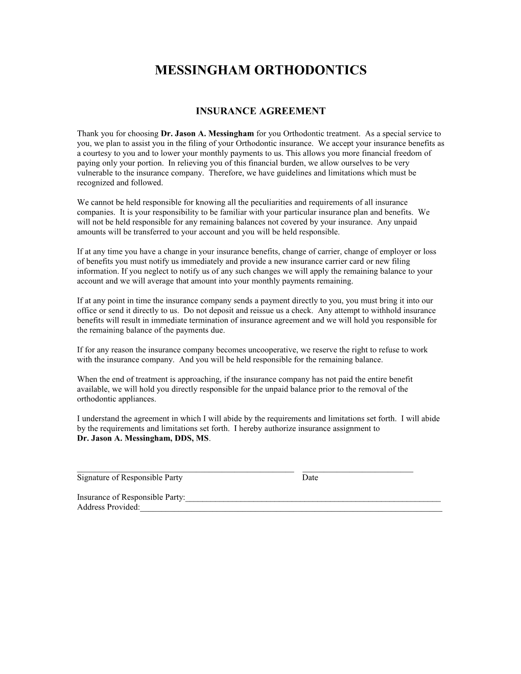 Insurance Agreement