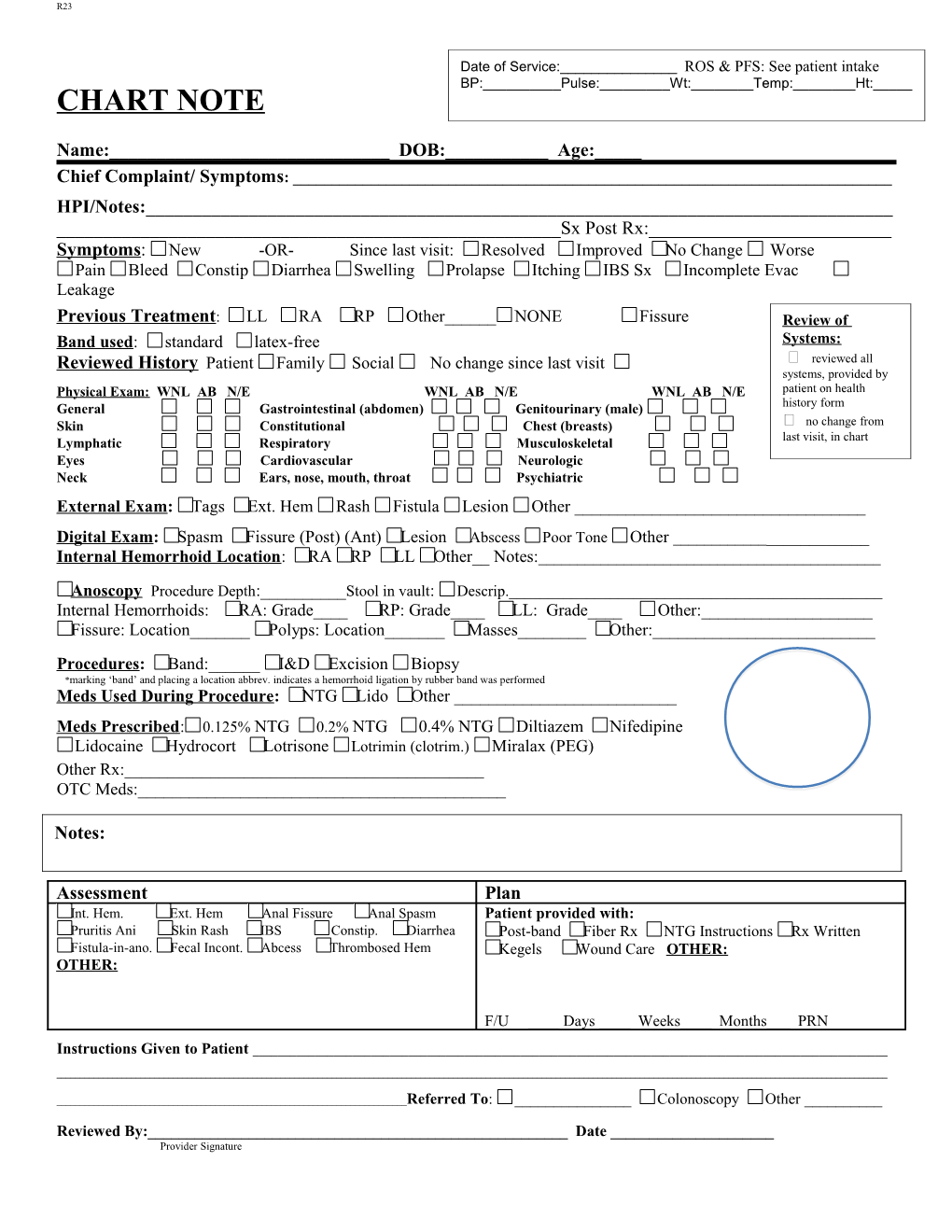 CRH Initial Visit Template