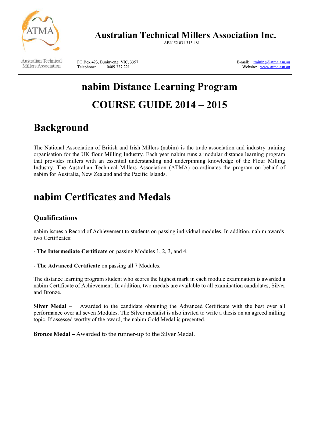 Nabim Distance Learning Program