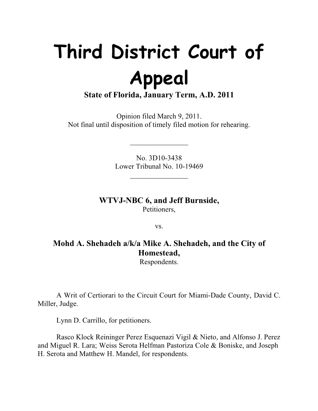 Third District Court of Appeal s2