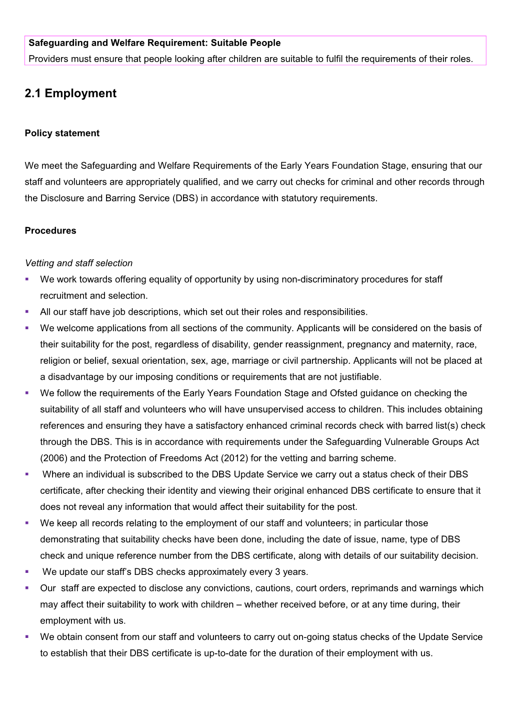 Policy Statement s3