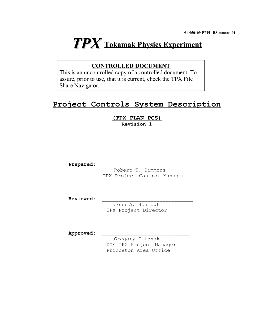 TPX Tokamak Physics Experiment
