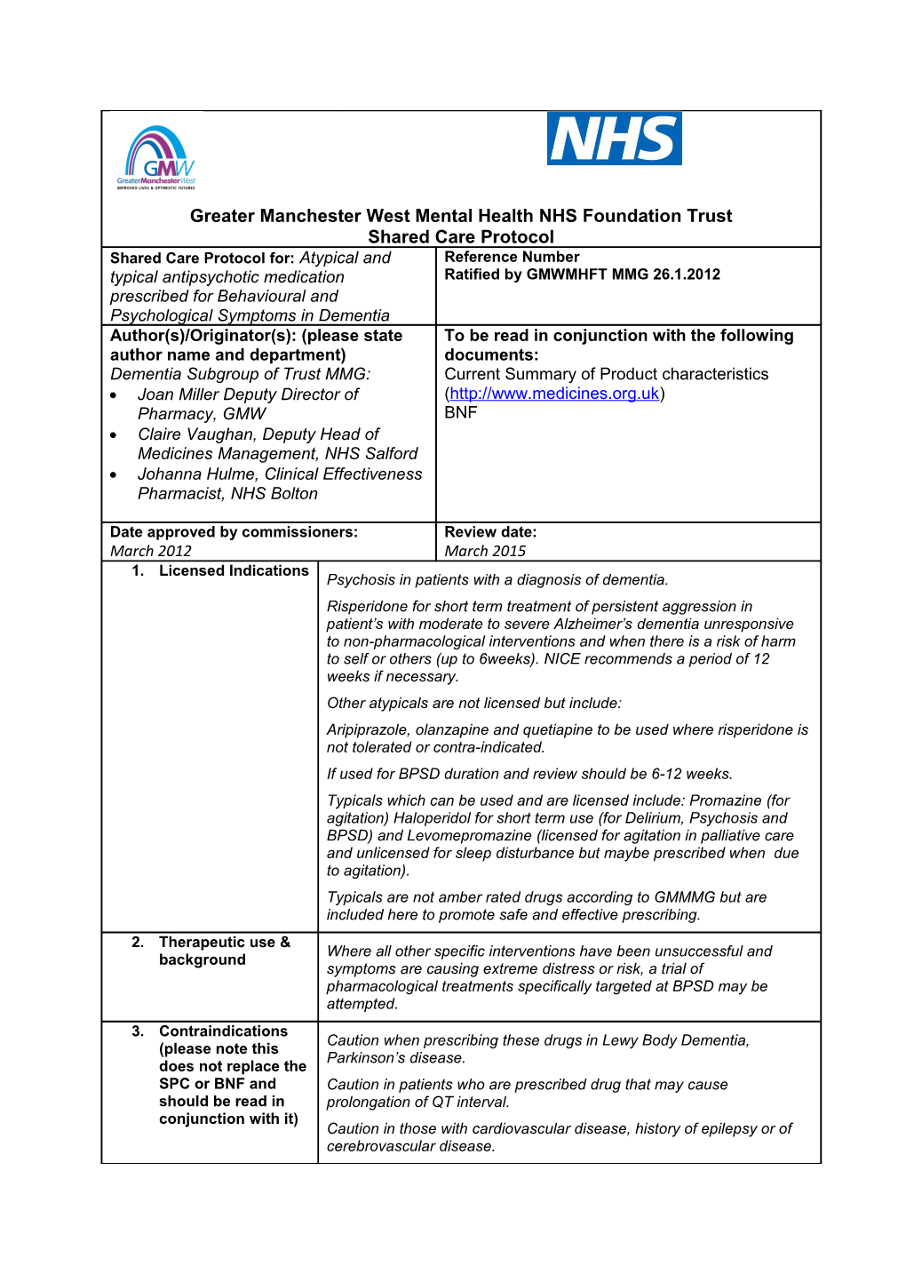 Shared Care Agreement Form