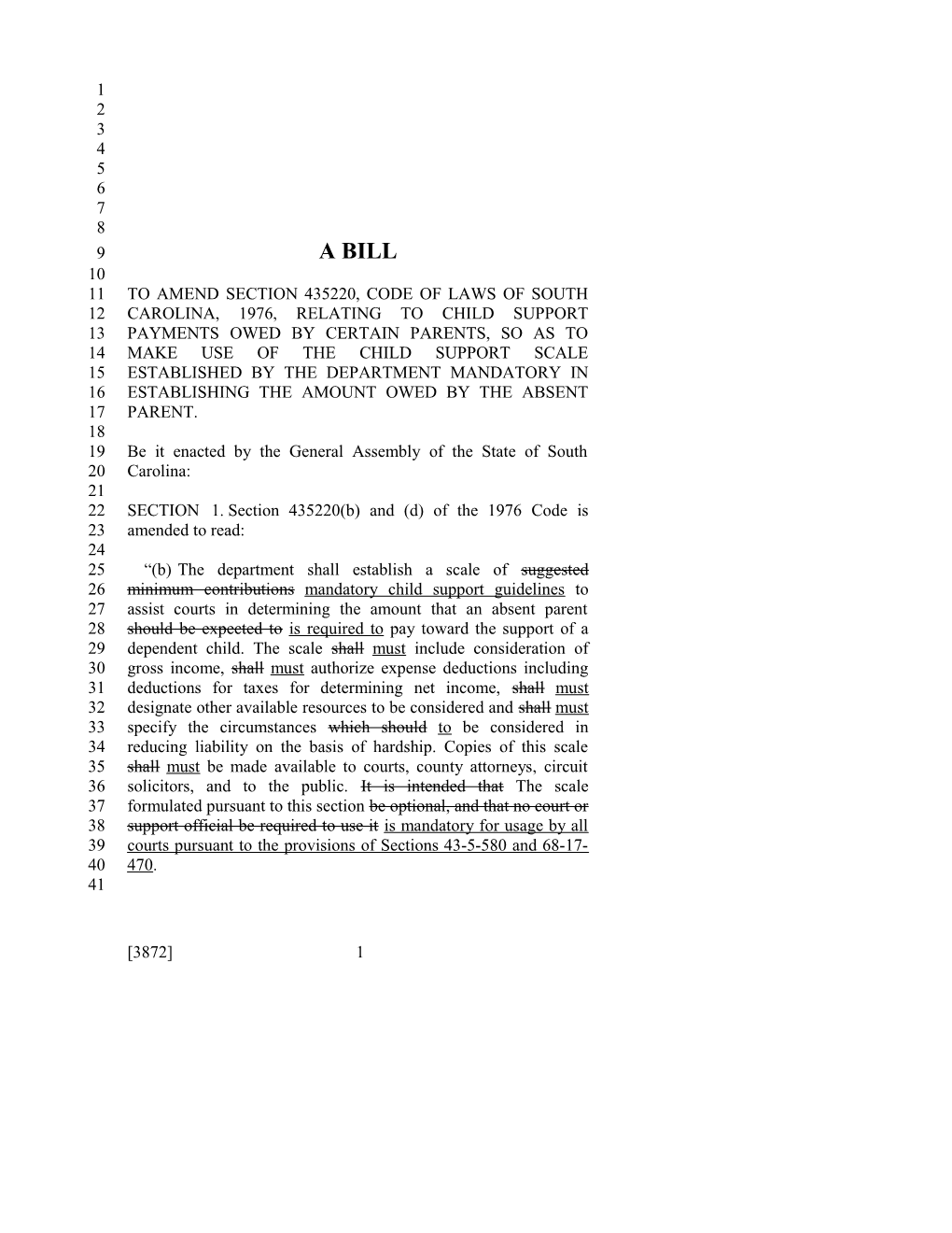 2017-2018 Bill 3872 Text of Previous Version (Mar. 1, 2017) - South Carolina Legislature Online