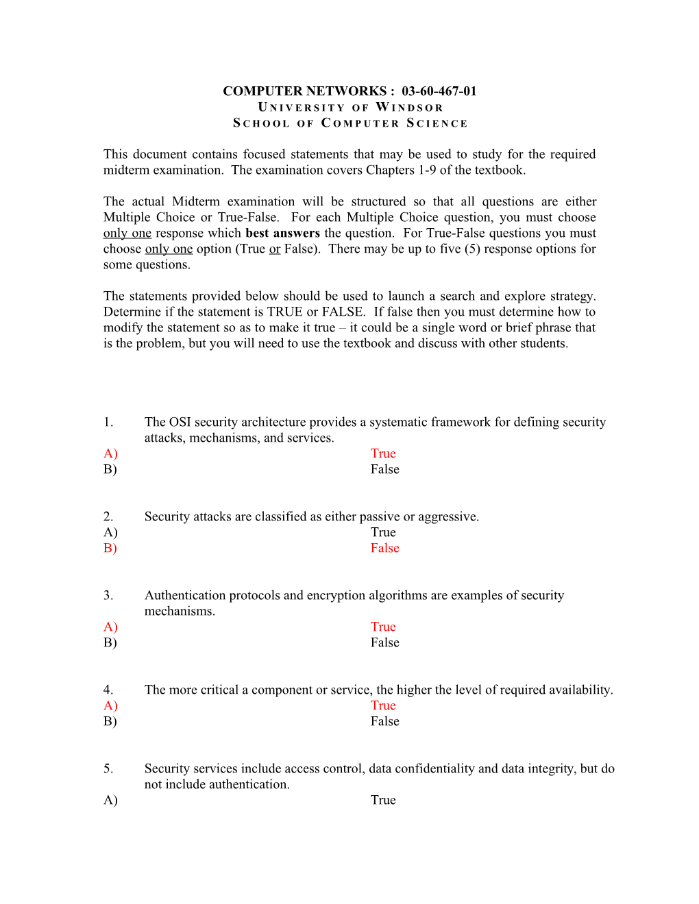 Computer Networks : 03-60-467-01