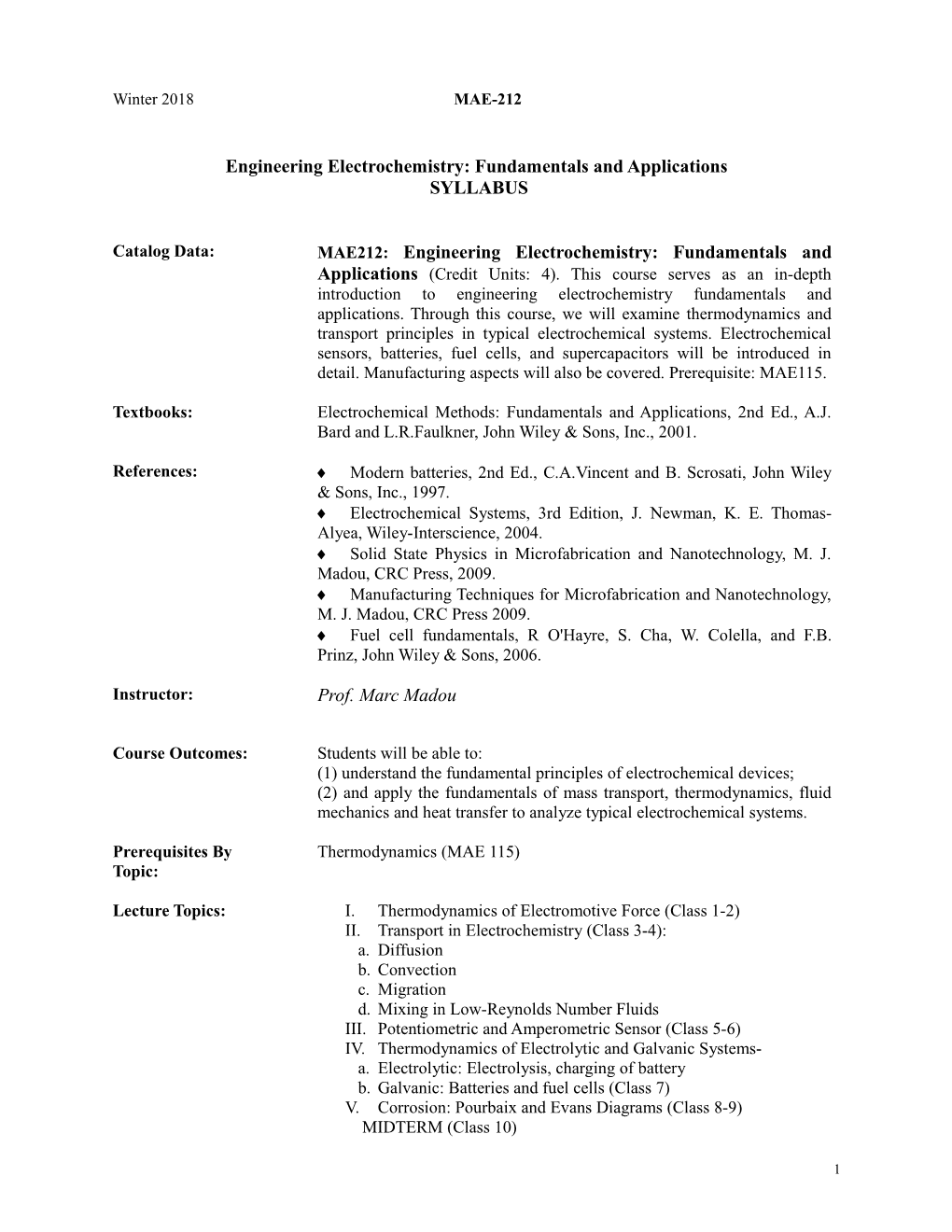 Engineering Electrochemistry: Fundamentals and Applications