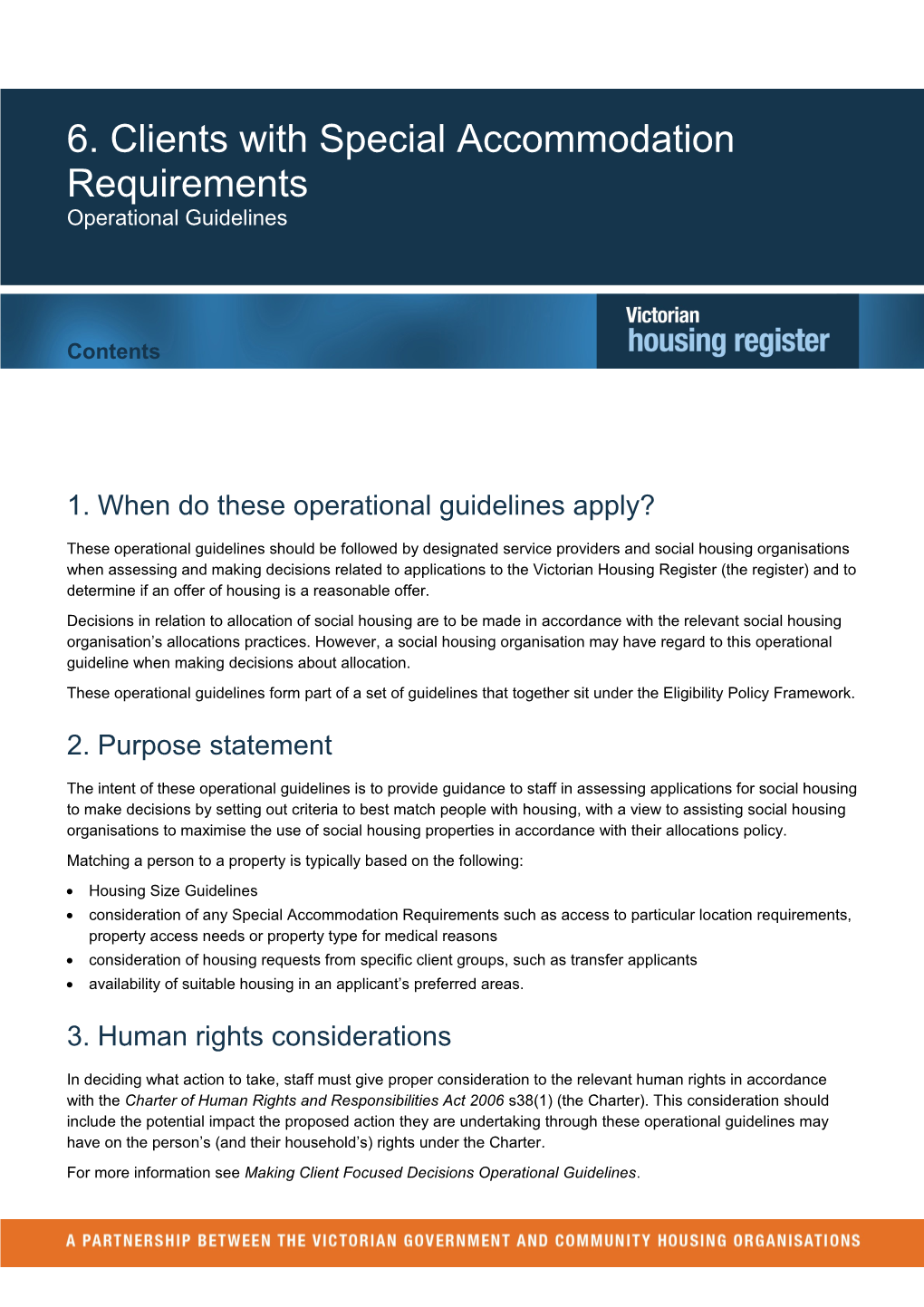 Victorian Housing Register: Matching Clients with Housing and Supported Accommodation