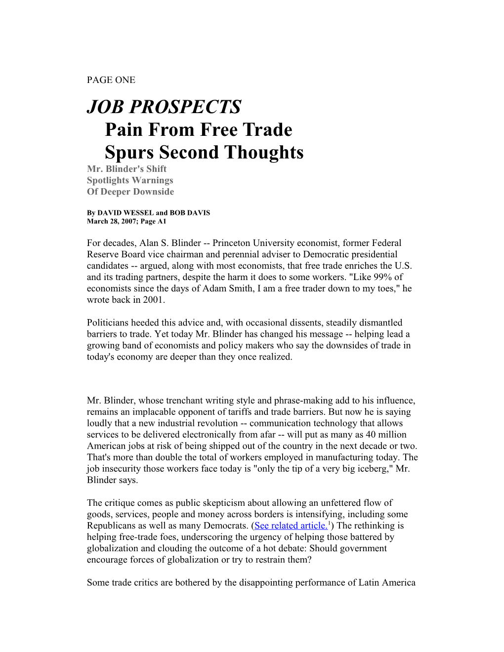 JOB Prospectspain from Free Tradespurs Second Thoughts