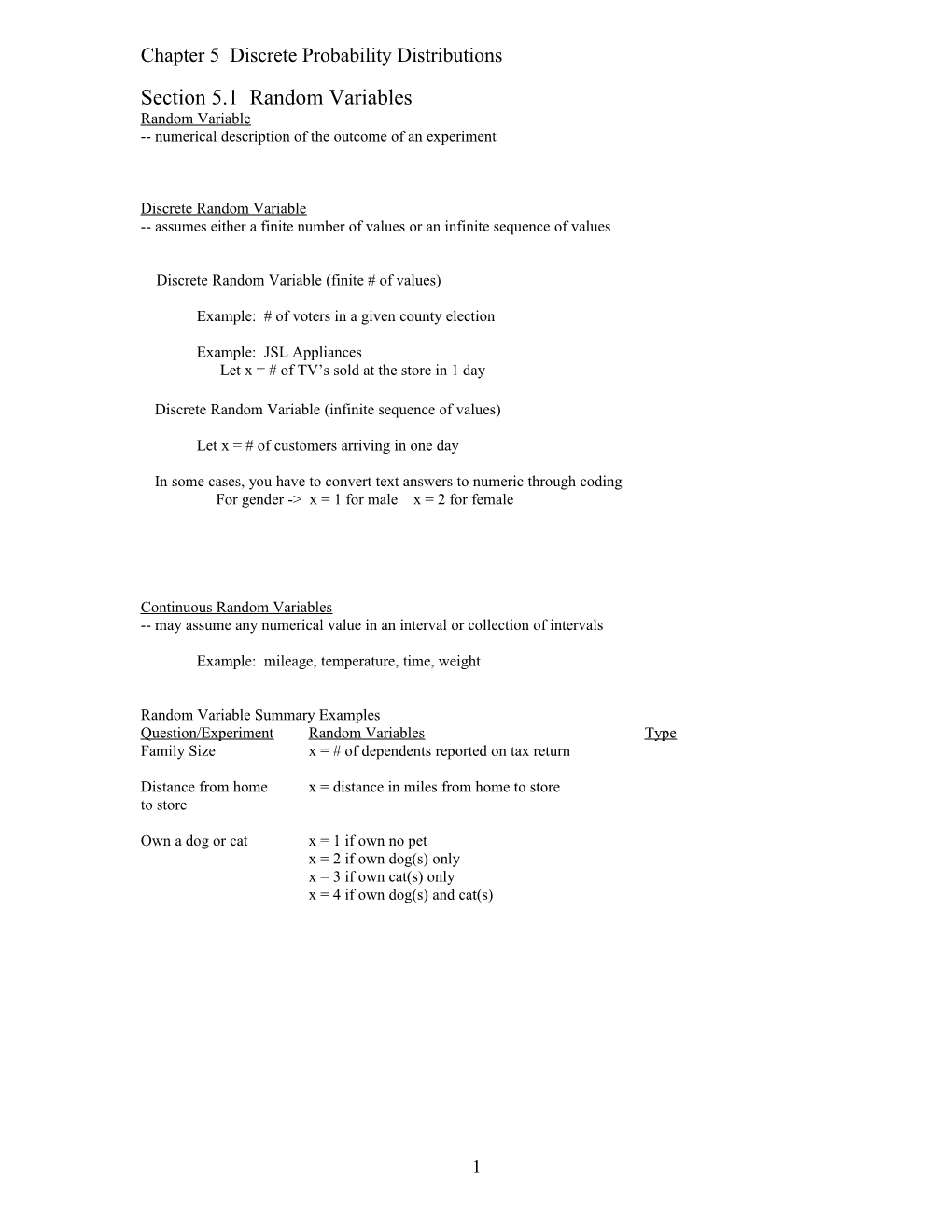 Chapter 5 Discrete Probability Distributions