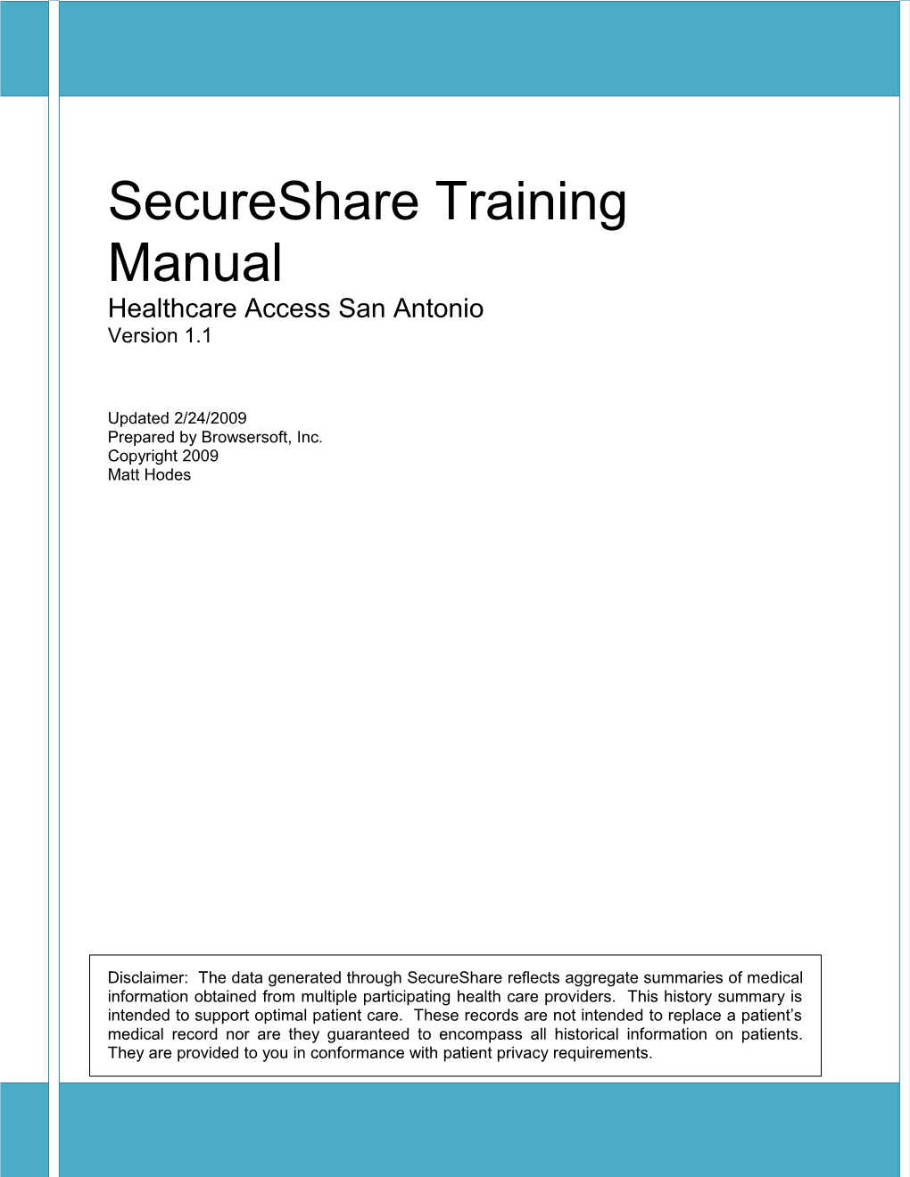 Secureshare Training Manual