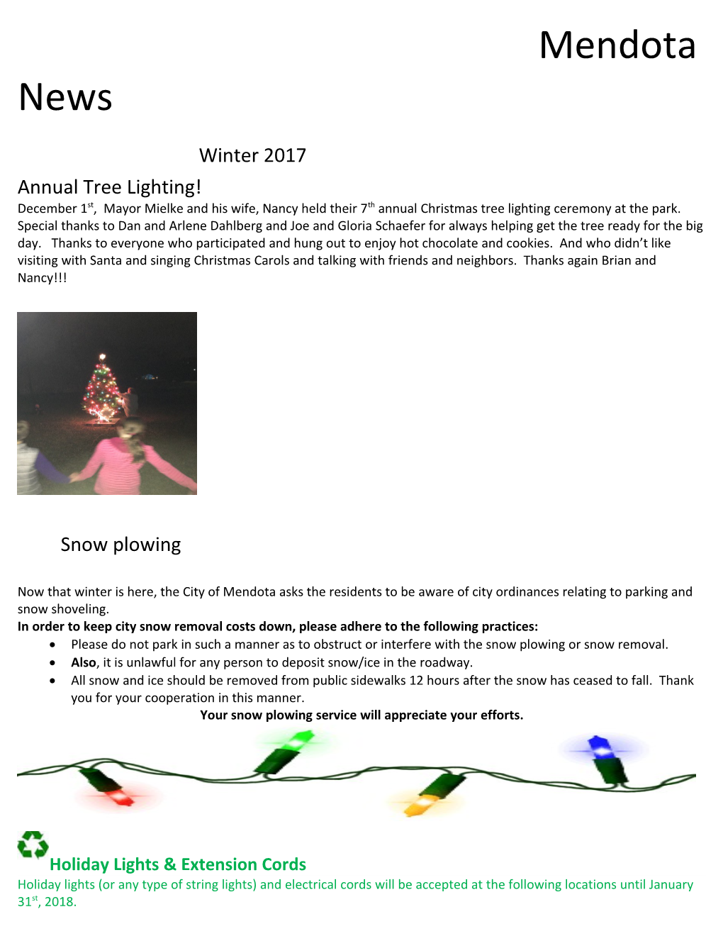 Annual Tree Lighting!