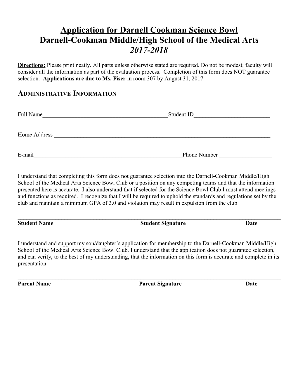 Application for National Honor Society s1