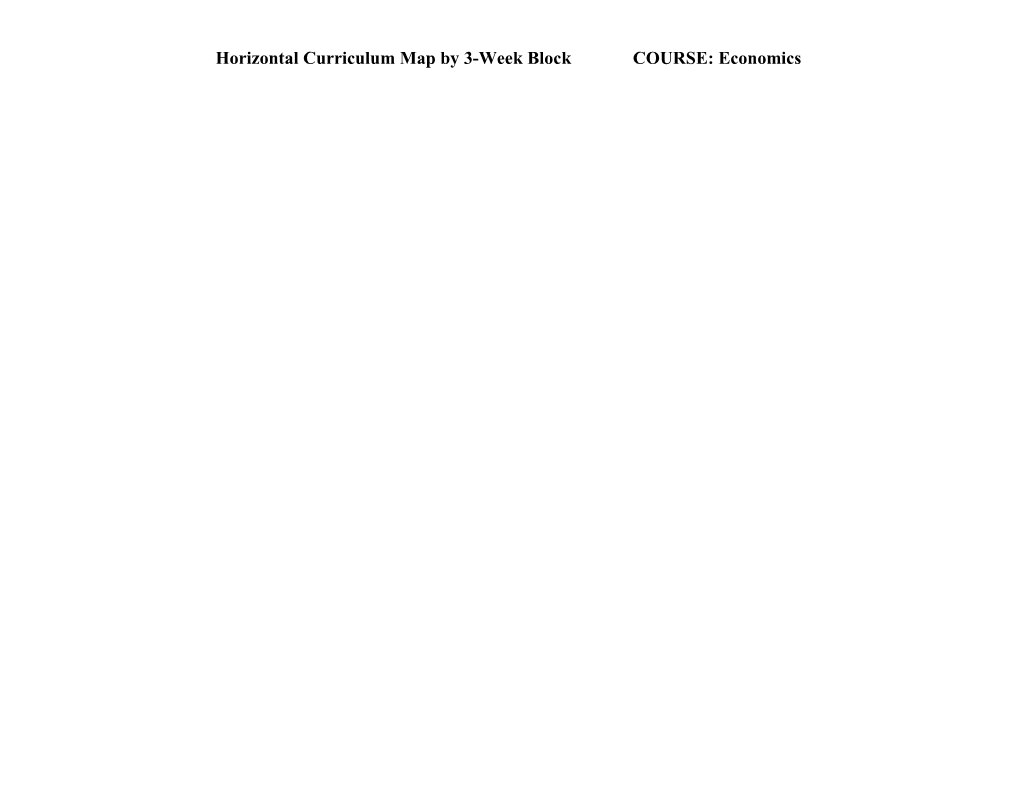 Horizontal Curriculum Map by 3-Week Block COURSE: Economics