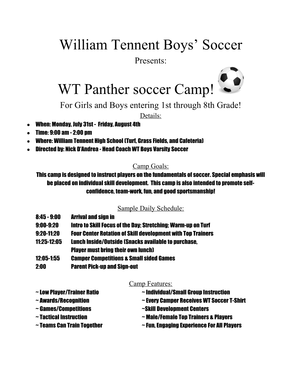 William Tennent Boys Soccer