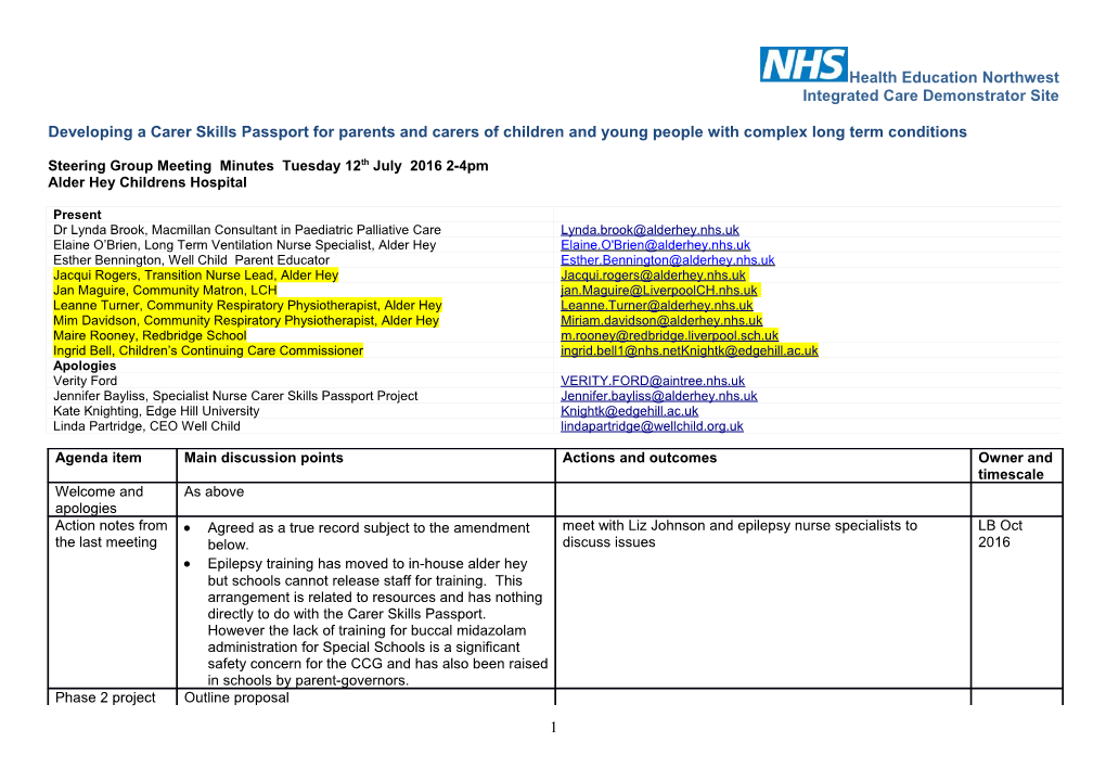 Integrated Care Demonstrator Site