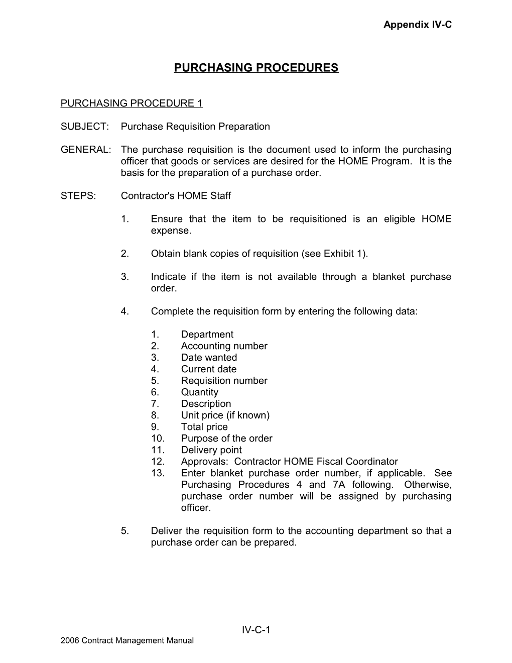 Purchasing Procedures & Purchase Requisition Preparation