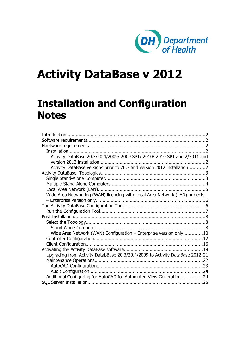 Installation and Configuration Notes