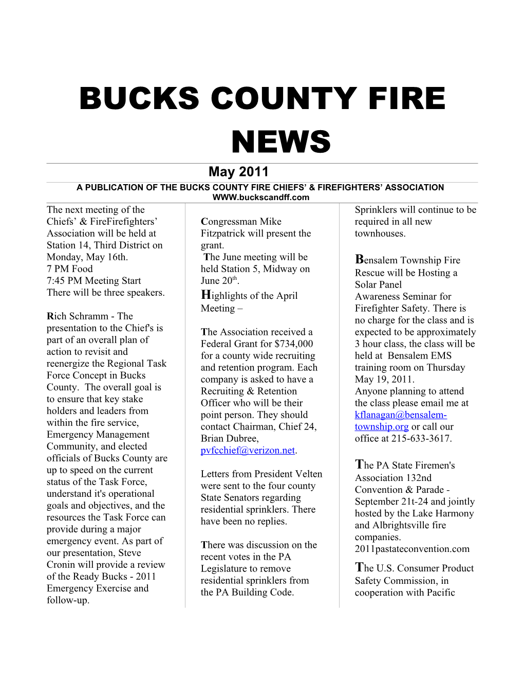 Bucks County Fire News s1