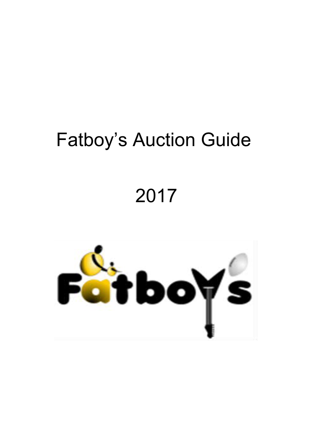 Items Will Be Auctioned in the Order Shown on the Guide