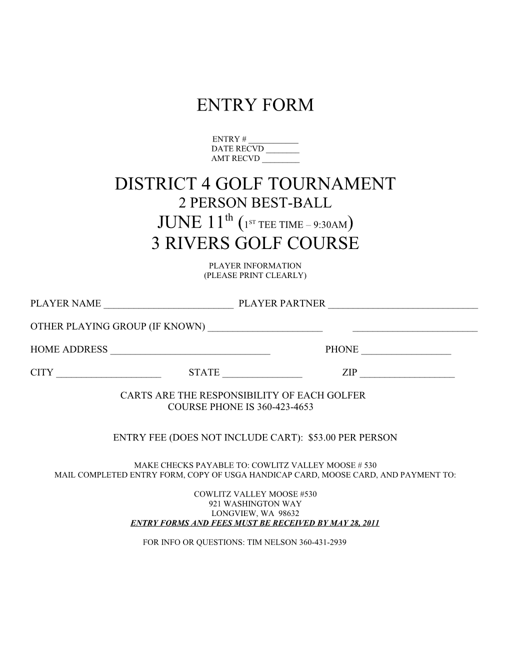 District 4 Golf Tournament