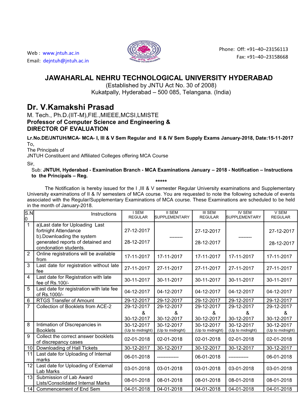 Jawaharlal Nehru Technological University Hyderabad s5